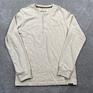 Stanley Workwear Mens Ice Grey Long Sleeve Henley Shirt ST204RO Small NEW